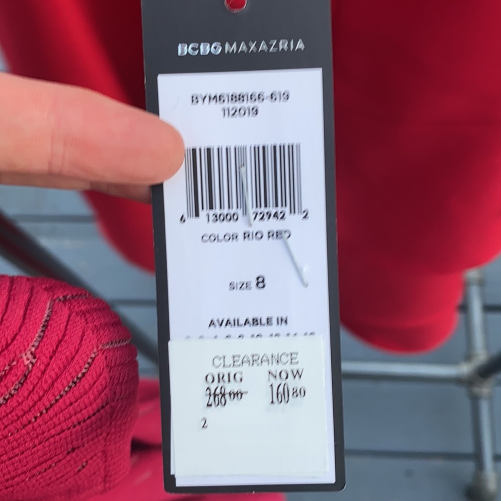 BCBG Rio Red Cocktail Ruffle Dress Sze 8 - Picture 10 of 10